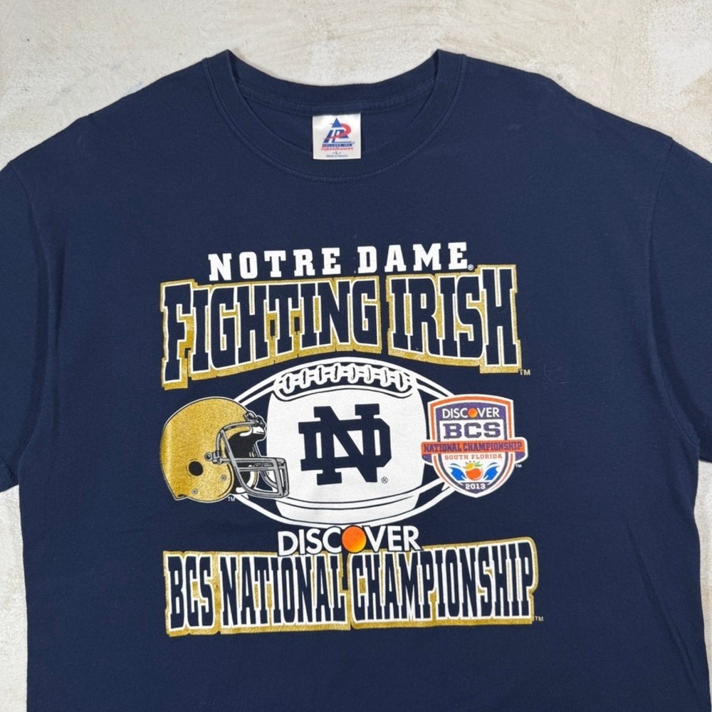 Notre Dame Fighting Irish 2013 BCS National Championship Navy T-Shirt Mens L